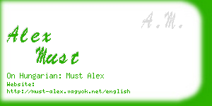 alex must business card